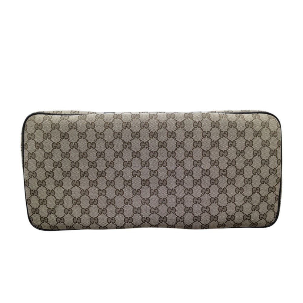 Gucci Green Brown Bag Canvas Khaki Tote - Picture 5 of 7